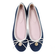 Bow Suede Ballerina (Navy)