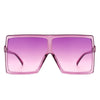 Amarylla - Oversize Flat Top Square Tinted Women Fashion Sunglasses