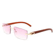 Oceanize - Rectangle Rimless Retro Frameless Fashion Tinted Sunglasses