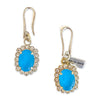 Boucles d’oreilles et strass bleu azur.