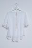 Broderie Tie Front Blouse in White