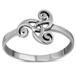 Bague en argent triple spirale triskèle celtique uni