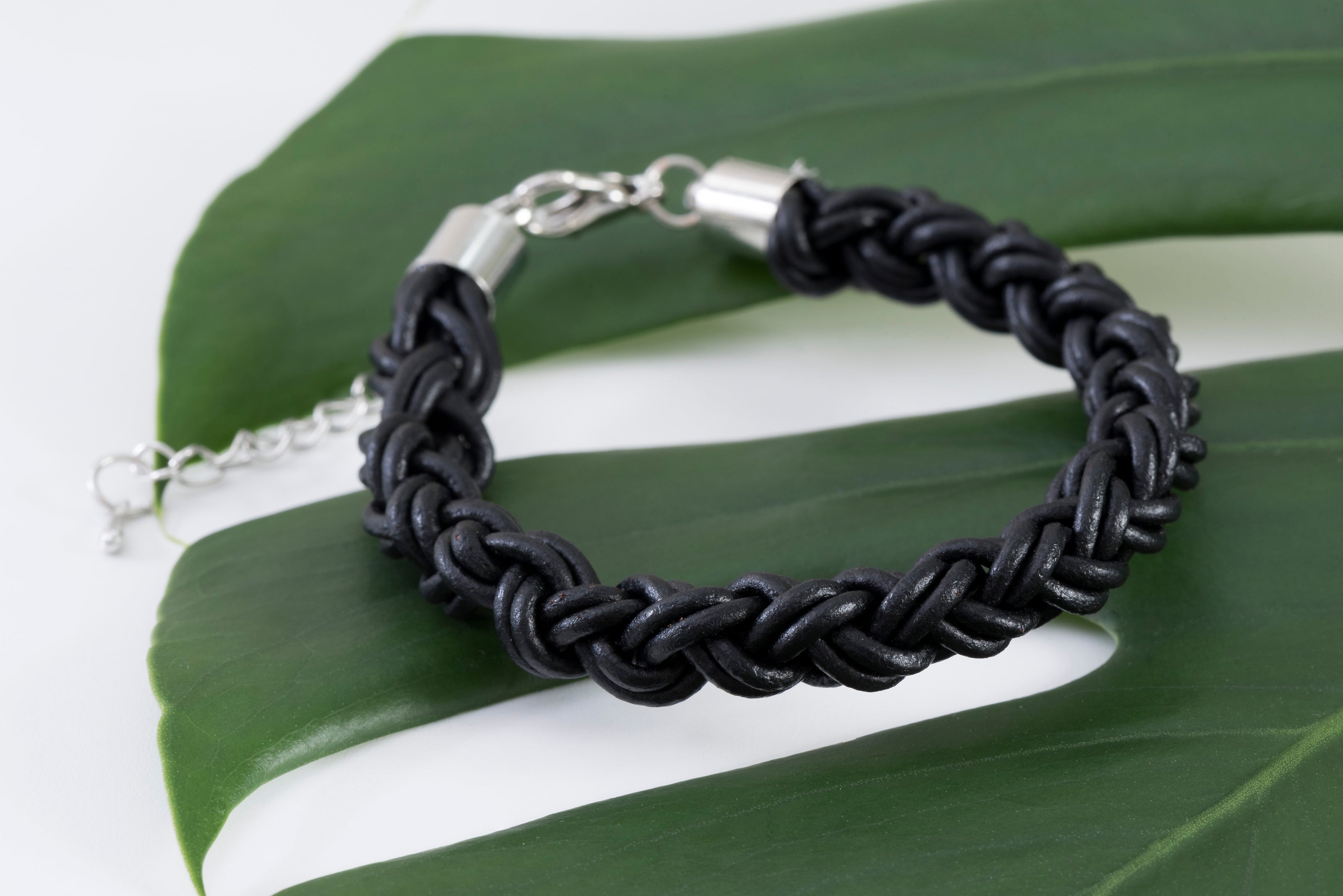 Black Thick Leather Bracelet