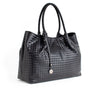 Naomi - Black Woven Vegan Leather Tote Bag