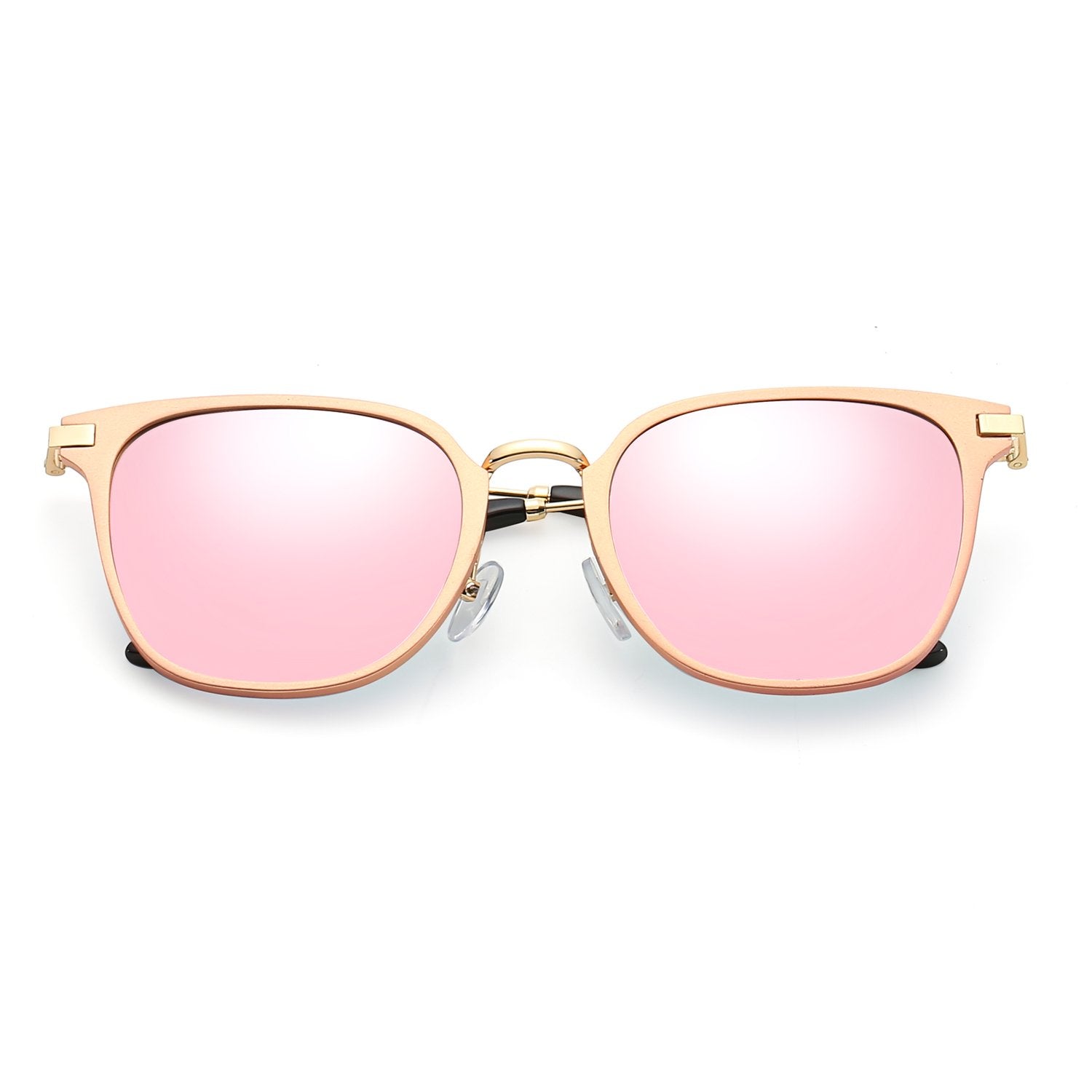 CAMBRIDGE | Pillowed Rectangle Flat Lens Horned Rim Sunglasses