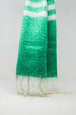 Multi Colored Chunky Knit Scarf in Multicolor Stripes Green and Blue