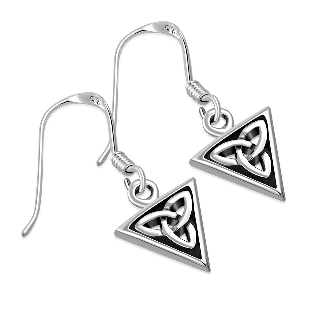 Boucles d'oreilles en argent avec petit nœud de trinité celtique