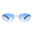 Hailstorm - Rectangle Retro Rimless Tinted Frameless Fashion Square Sunglasses