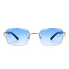 Hailstorm - Rectangle Retro Rimless Tinted Frameless Fashion Square Sunglasses