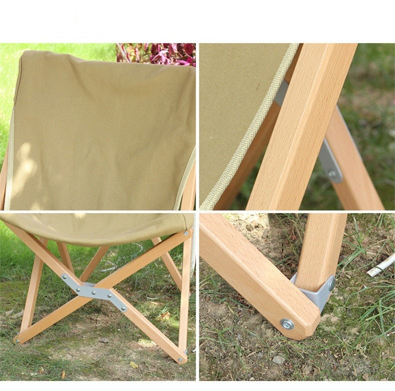 Chaise de camping pliante en bois pour l'extérieur