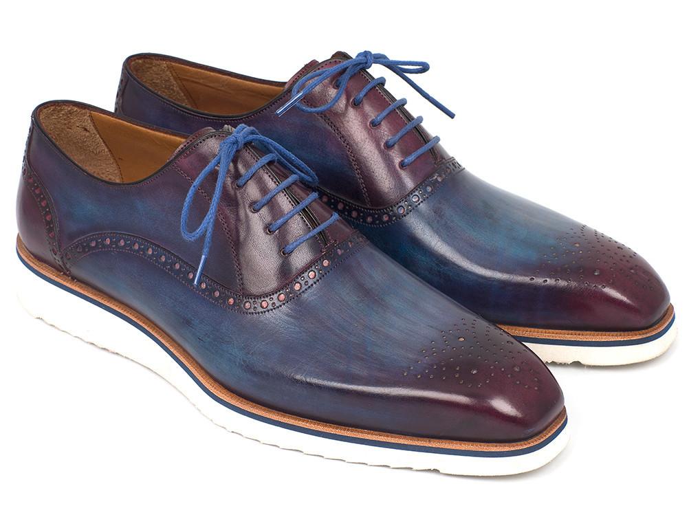 Paul Parkman Chaussures Oxford décontractées et intelligentes pour homme Bleu et violet (ID#184SNK-BLU)