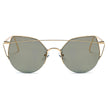 DILLON | Modern Cat Eye Mirrored Flat Lens Sunglasses Circle