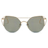 DILLON | Modern Cat Eye Mirrored Flat Lens Sunglasses Circle