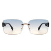 Dreamsea - Rectangle Classic Rimless Square Retro Tinted Fashion Sunglasses