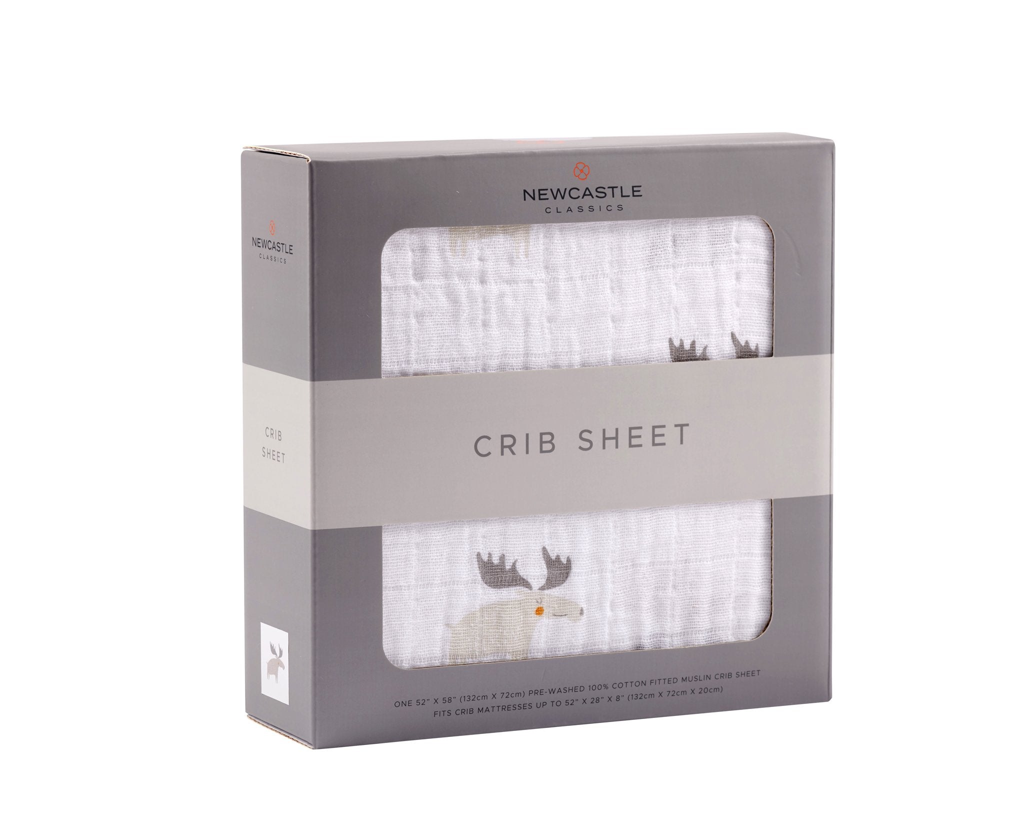 Mister Moose Cotton Muslin Crib Sheet