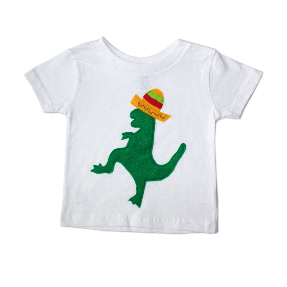 T-shirt pour enfants - Dinosaure dansant mexicain avec sombrero - Chemise pour tout-petits