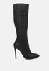 Tinkles Embossed High Heeled Calf Boots