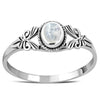 Petals Rainbow Moonstone Sterling Silver Ring