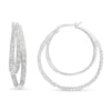 .925 Sterling Silver 1/2 Cttw Miracle-Set Diamond Double Hoop