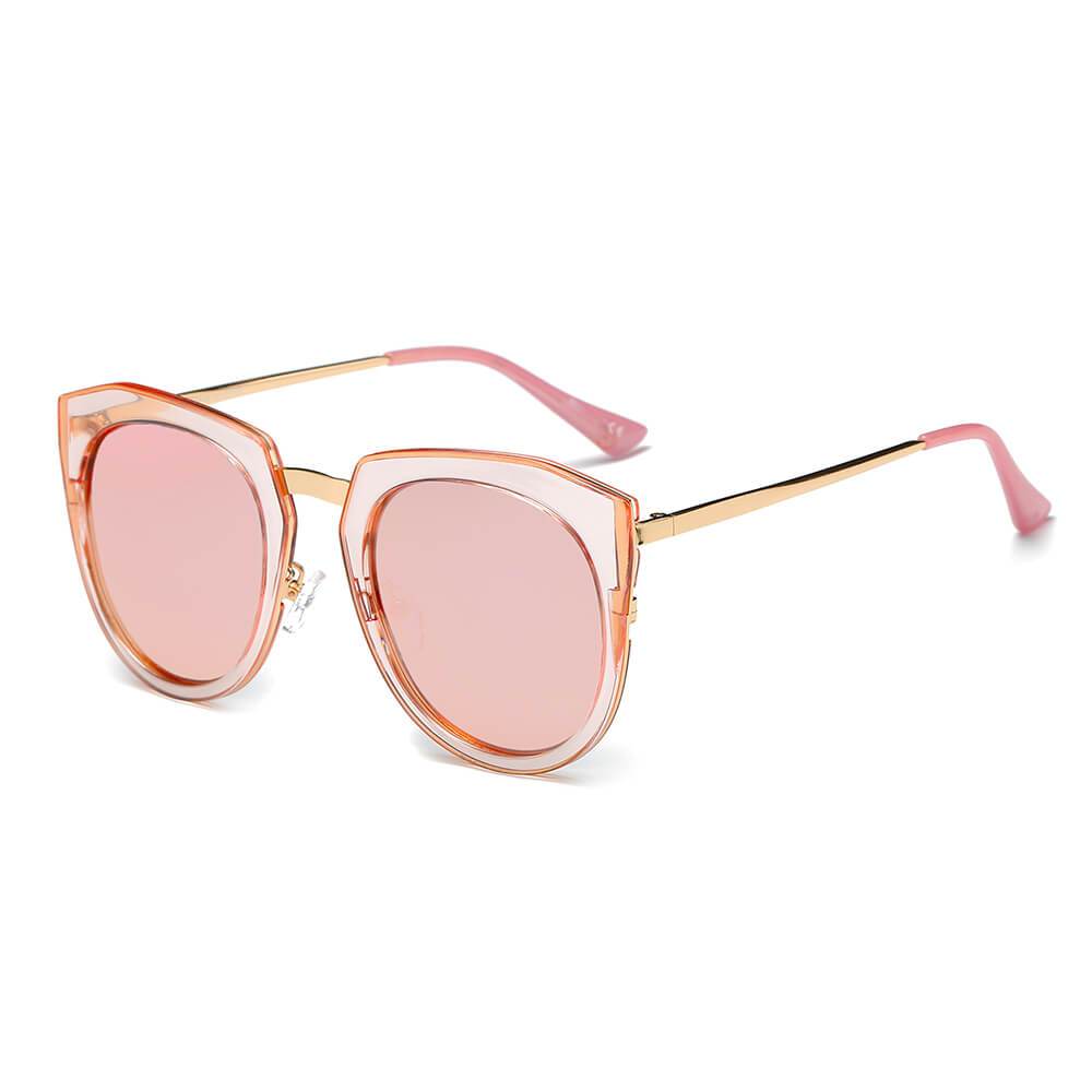 FERNDALE | Mirrored Polarized Lens Oversize Cat Eye Sunglasses