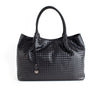 Naomi - Black Woven Vegan Leather Tote Bag