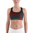 Women's Moisture Wicking Nadine Sports Bra (White & Black Piping)