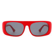 Midnites - Rectangle Retro Oval Fashion Flat Top Vintage Sunglasses