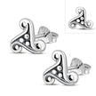 Boucles d'oreilles en argent à tige triskel celtique