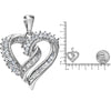 .925 Sterling Silver 1/2 Cttw Diamond Double Row Openwork Heart