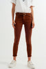 Pantalon super skinny taille haute en camel