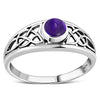 Amethyst Stone Celtic Silver Ring