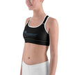 Women's Moisture Wicking Trademark Sports Bra (White & Black Piping)