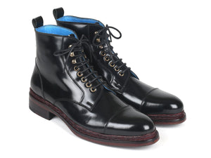 Bottes en cuir poli Paul Parkman noir (ID#5075-BLK)