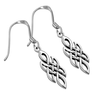 Boucles d'oreilles en argent à nœud celtique uni