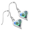 Boucles d'oreilles en argent coeur coquille d'ormeau