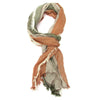 Turkish Cotton Blend Fringed Hobo Scarf Tobacco/Green/White