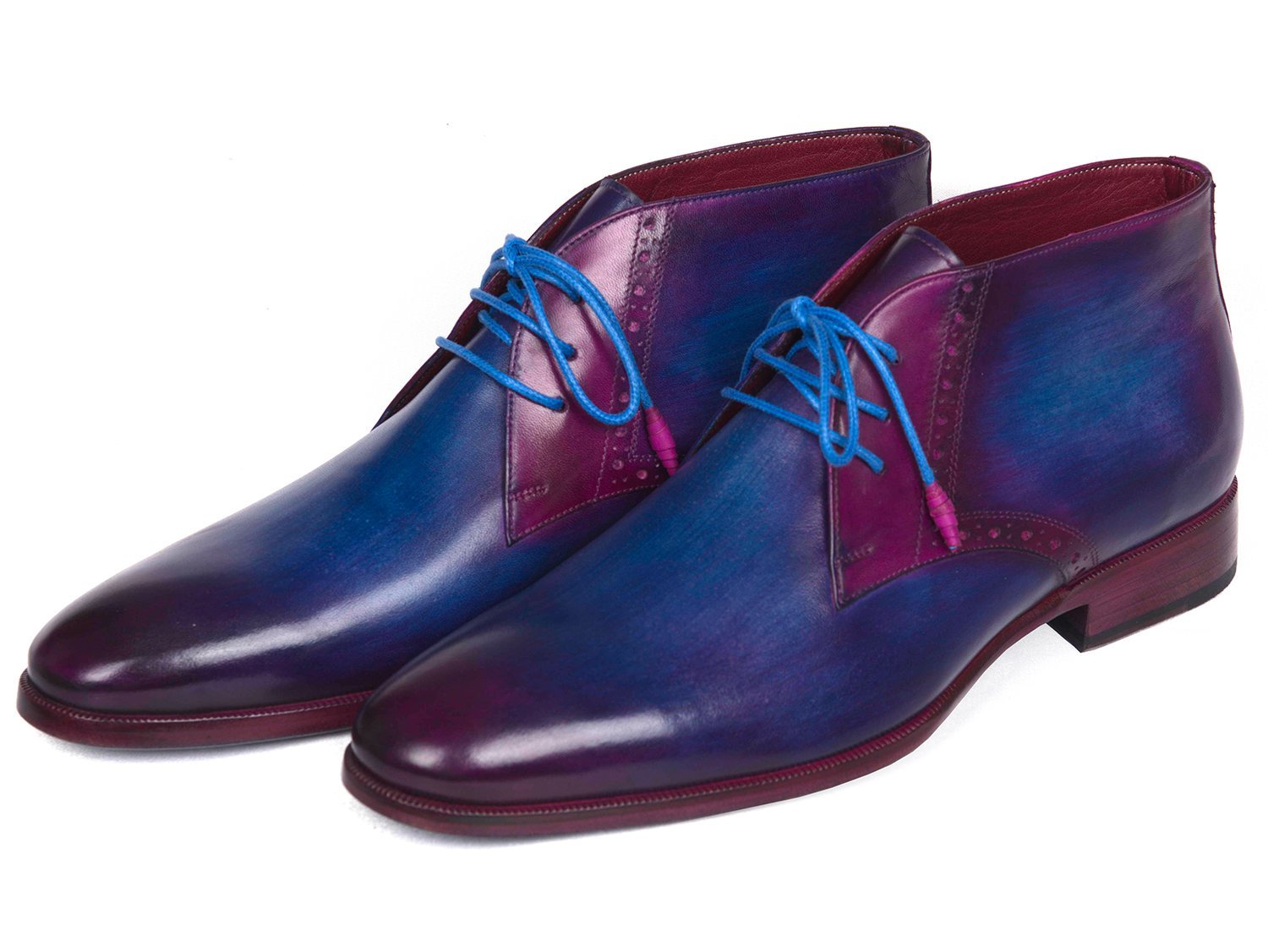 Paul Parkman Bottes Chukka pour hommes Bleu et violet (ID#CK55U7)