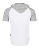 ZIMEGO T-shirt à capuche raglan à manches courtes et bas rond pour homme