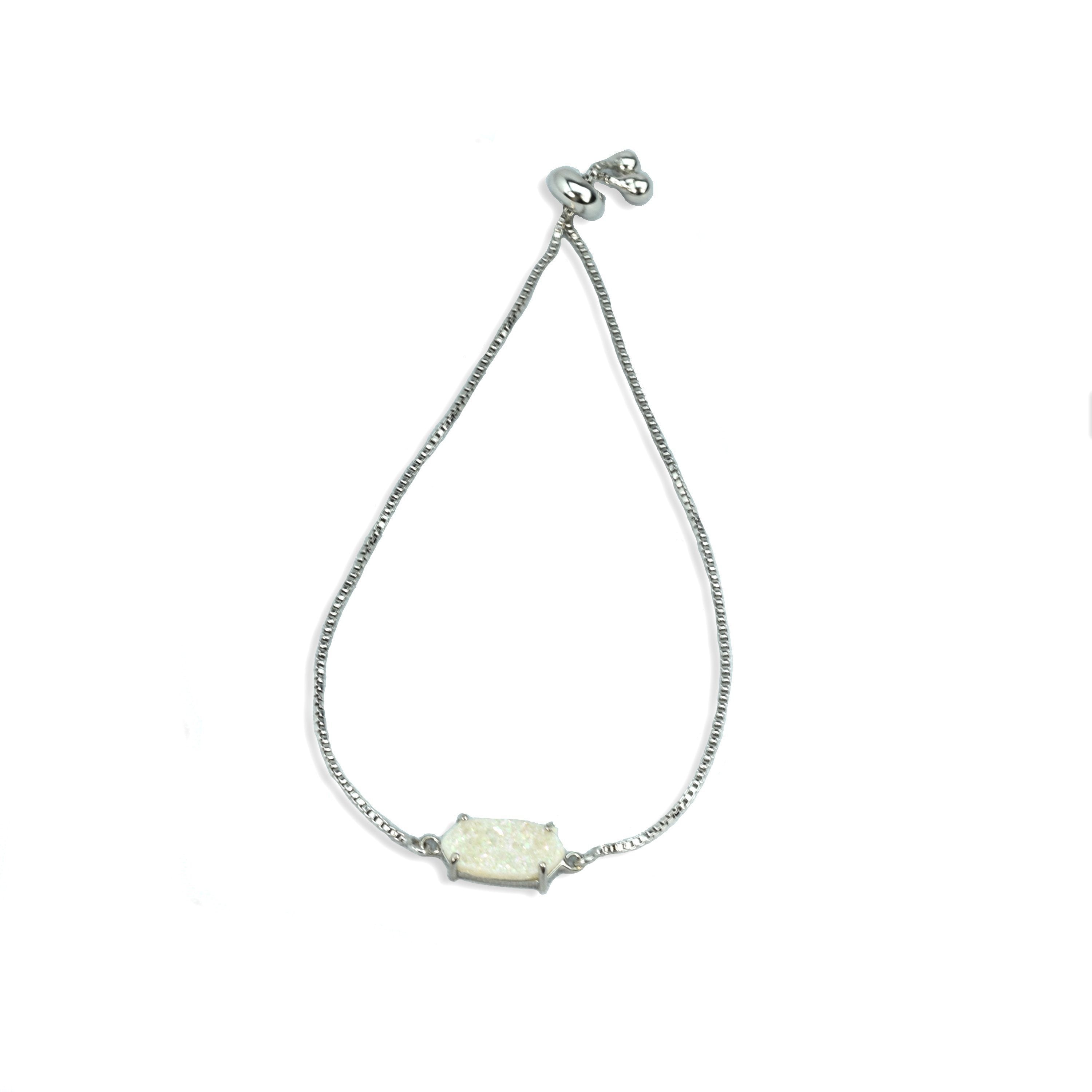 Petit bracelet Druzy ovale en argent