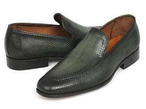 Paul Parkman Mocassins en cuir perforé Vert (ID#874-GRN)