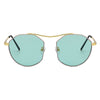 CHOCTAW - Round Tinted Geometric Brow-Bar Fashion Sunglasses