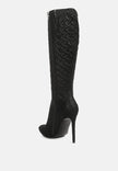 Tinkles Embossed High Heeled Calf Boots