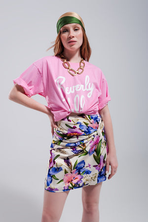 T-shirt Beverly Hills en rose