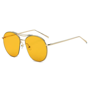 LOUDON | Oversize Tinted Lens Round Aviator Sunglasses