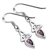 Boucles d'oreilles en argent CZ celtique Trinity rose