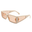 Daylumin - Rectangle Retro Chunky Square Wrap Around Sunglasses