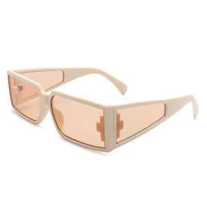 Daylumin - Rectangle Retro Chunky Square Wrap Around Sunglasses