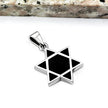 Black Onyx Star of David Silver Pendant