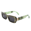 Illumyne - Retro Narrow Rectangle Flat Top Slim Fashion Sunglasses