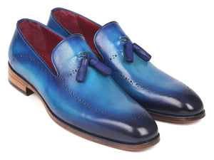 Paul Parkman Mocassins à pampilles pour hommes Bleu (ID#66T82-BLU)